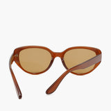 Cat Eye Zonnebril met Warm Bruin Montuur en UV Bescherming