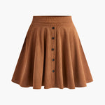 Lina | Uitlopende dames corduroy rok met knoopsluiting