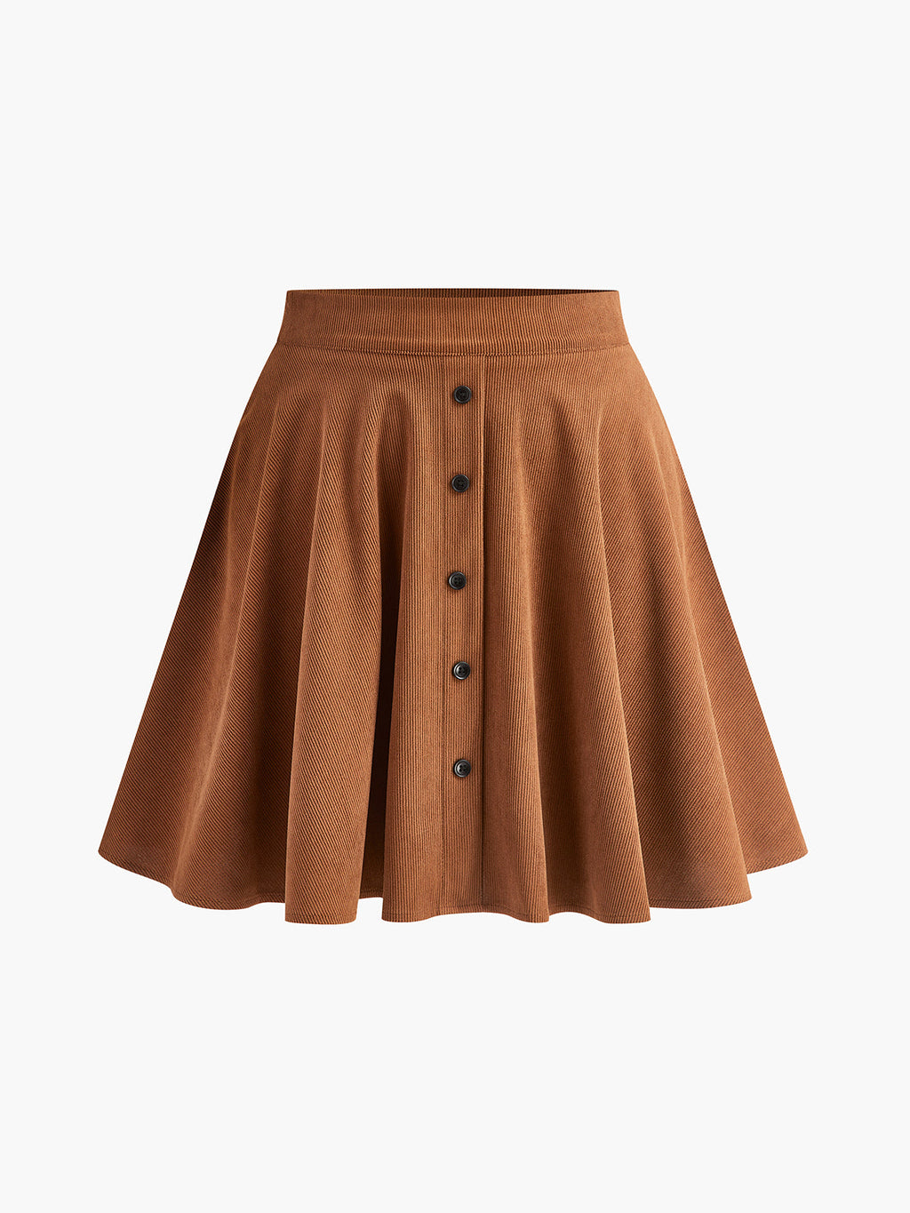 Lina | Uitlopende dames corduroy rok met knoopsluiting