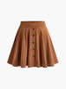 Lina | Uitlopende dames corduroy rok met knoopsluiting