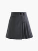 Mila | Plissérok in Wollook met Hoge Taille & Knopdetails