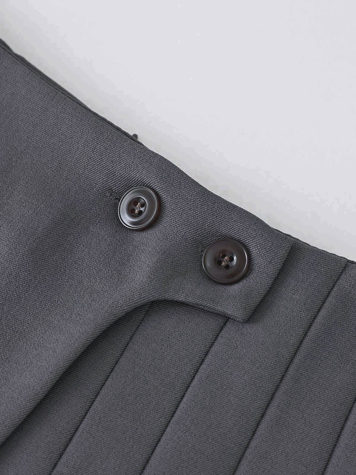 Mila | Plissérok in Wollook met Hoge Taille & Knopdetails