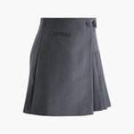 Mila | Plissérok in Wollook met Hoge Taille & Knopdetails