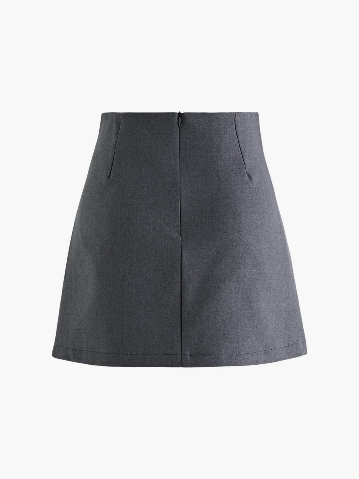 Mila | Plissérok in Wollook met Hoge Taille & Knopdetails