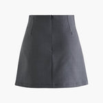 Mila | Plissérok in Wollook met Hoge Taille & Knopdetails