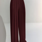 Plissé Hoge Taille Wijde Pantalon Voor Modieuze Vrouwen – Elegant Design, Comfortabele Pasvorm & Ideaal Voor Zowel Dagelijks Gebruik Als Speciale Gelegenheden.