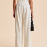 Stijlvolle Hoge Taille Wijde Pantalons Voor Modebewuste Vrouwen – Elegant Ontwerp, Zachte Stof & Veelzijdig Voor Zowel Casual Als Formele Gelegenheden.