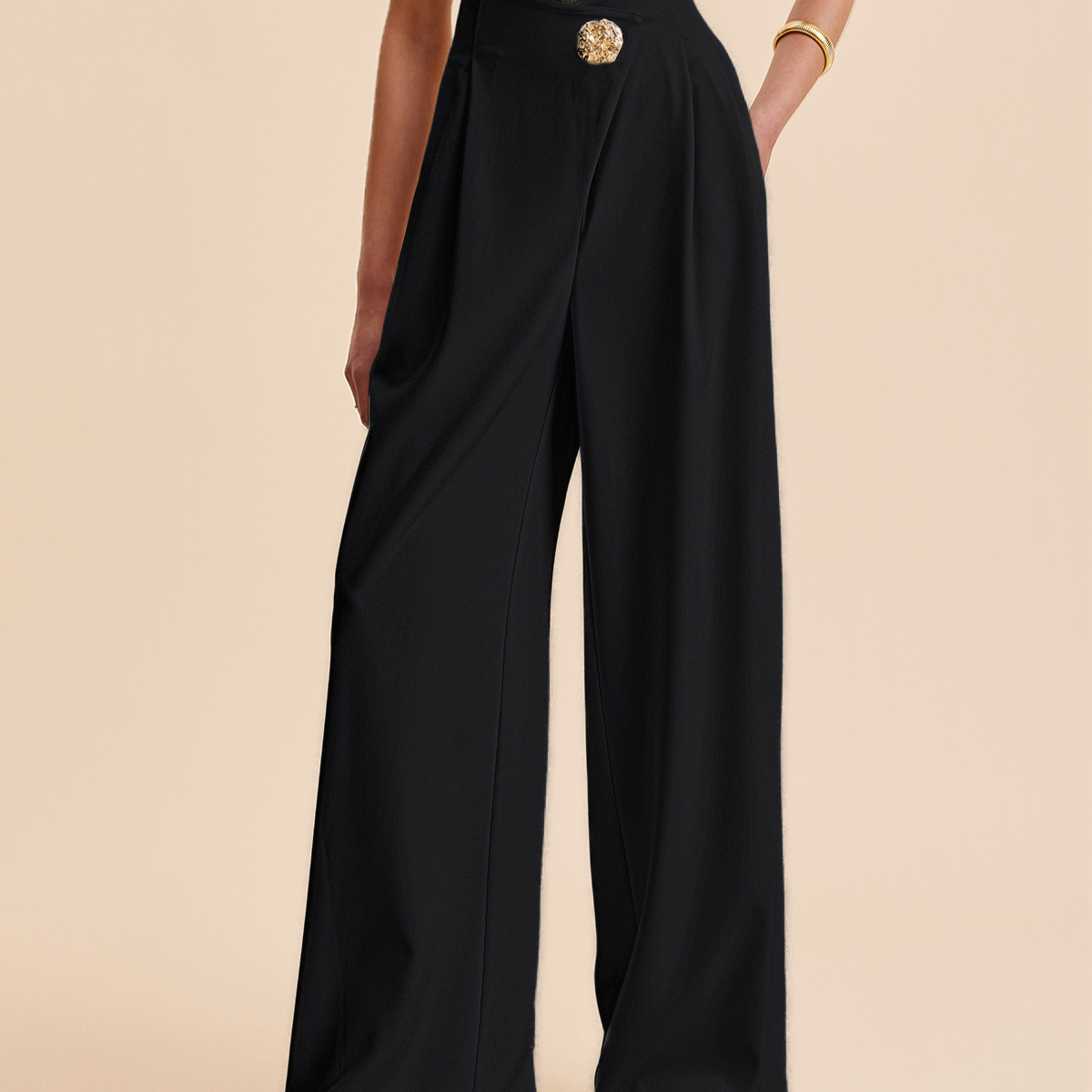 Stijlvolle Hoge Taille Wijde Pantalons Voor Modebewuste Vrouwen – Elegant Ontwerp, Zachte Stof & Veelzijdig Voor Zowel Casual Als Formele Gelegenheden.