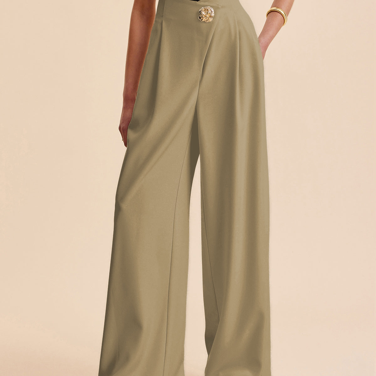 Stijlvolle Hoge Taille Wijde Pantalons Voor Modebewuste Vrouwen – Elegant Ontwerp, Zachte Stof & Veelzijdig Voor Zowel Casual Als Formele Gelegenheden.