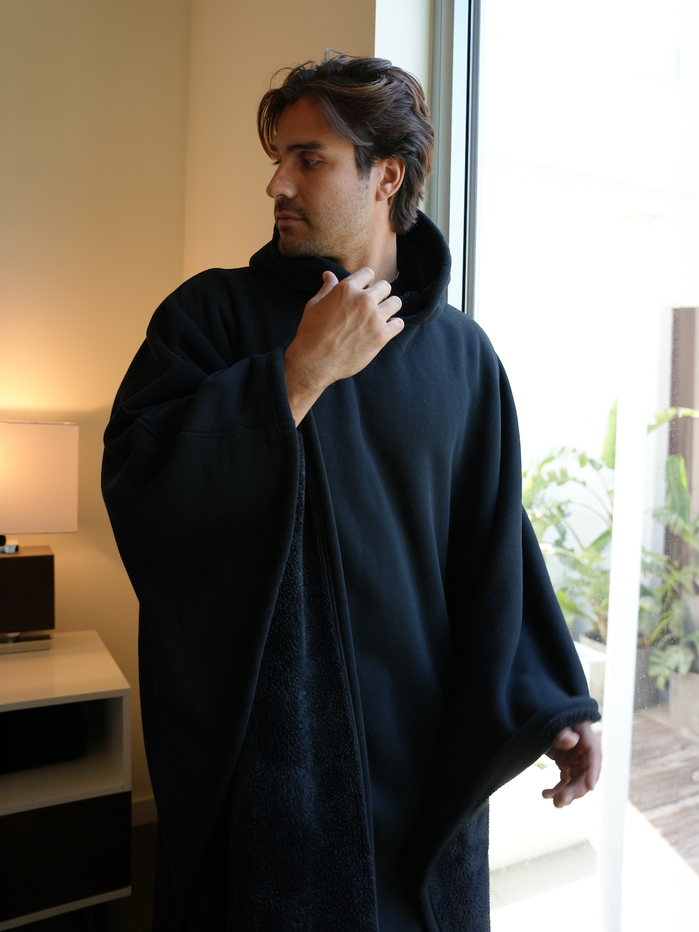 Luxe™ Fleece Poncho met Capuchon