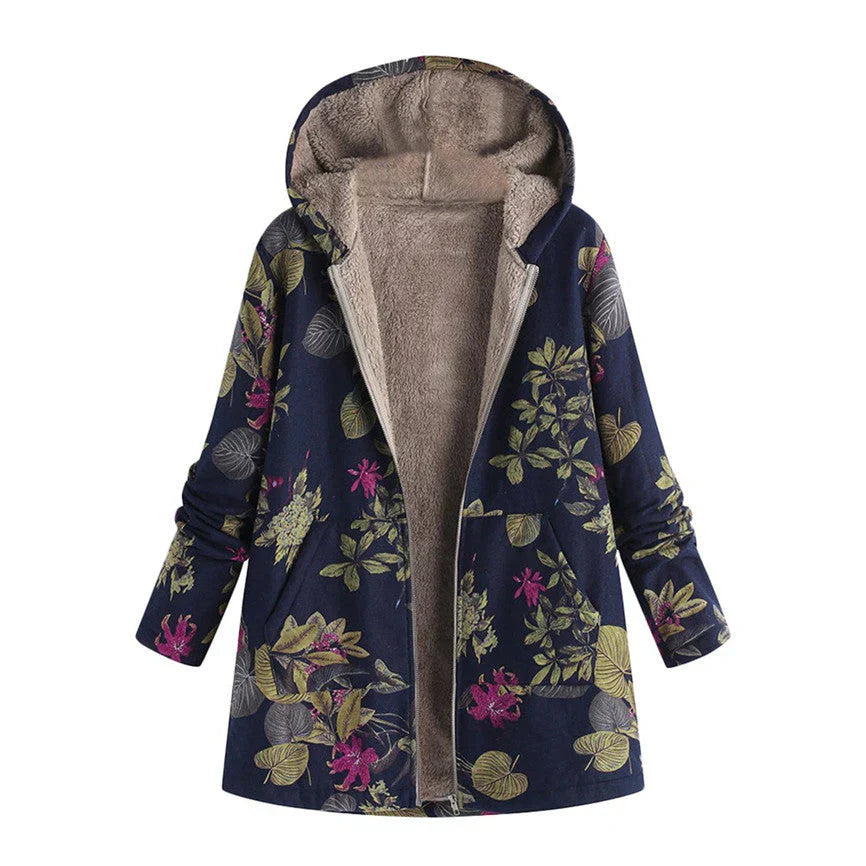 Myrthe™ Warme Fleece Jas met Boho Print