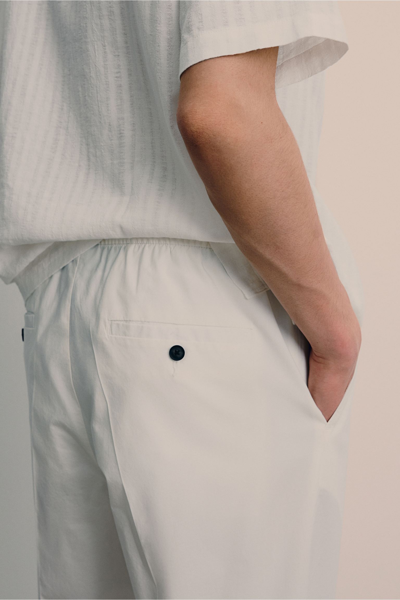 Francesco | Heren Chino in Crèmewit met Koord