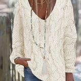 Carlijn™  Kabelgebreide oversized trui met V-hals