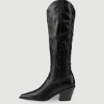 Betty | Moderne cowboylaarzen van zwart leer