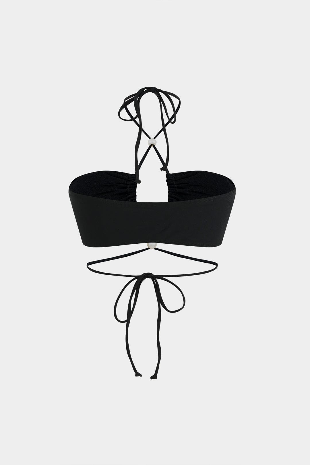 Meredith | Drie-delig Bikini-set met Wikkelband-Design, Pareldetails en Transparante Pareo