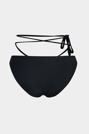 Meredith | Drie-delig Bikini-set met Wikkelband-Design, Pareldetails en Transparante Pareo