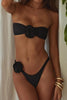Jessica | Bandeau-Bikini-set met 3D-bloemen-details en figuuraccentuerende pasvorm