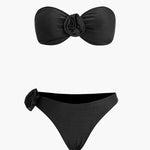 Jessica | Bandeau-Bikini-set met 3D-bloemen-details en figuuraccentuerende pasvorm