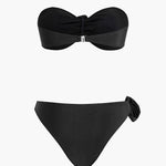 Jessica | Bandeau-Bikini-set met 3D-bloemen-details en figuuraccentuerende pasvorm