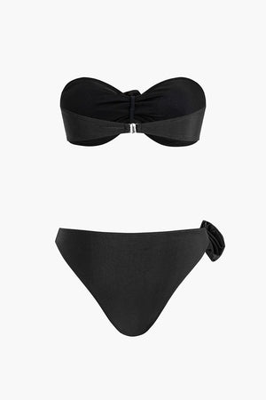 Jessica | Bandeau-Bikini-set met 3D-bloemen-details en figuuraccentuerende pasvorm