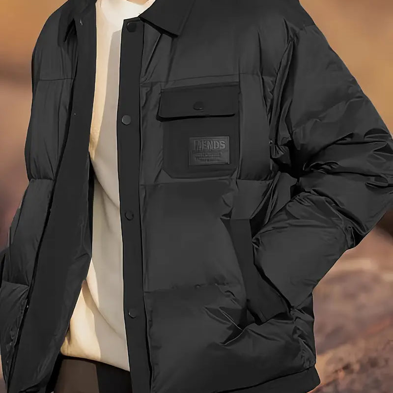 Daan™ Gewatteerde Herenshirtjas met Minimalistisch Ontwerp