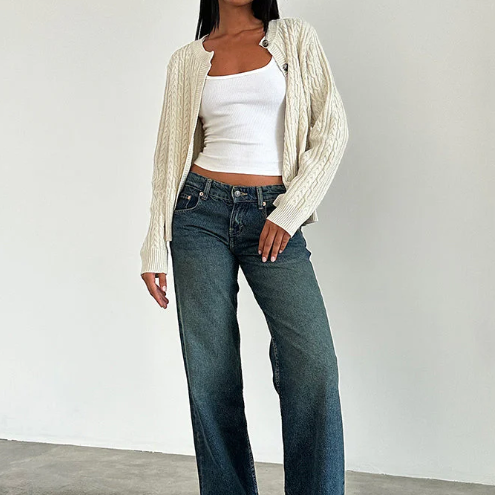 Low-Rise Jeans Met Lage Taille & Stretch