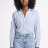 Getailleerde Blouse met Tailleband en Elegante Pasvorm