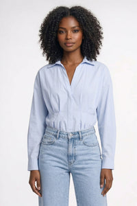 Getailleerde Blouse met Tailleband en Elegante Pasvorm