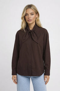 Elegante Blouse met Strikdetail en Tijdloze Pasvorm