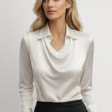 Elegante damesblouse met waterlijn en lange mouwen