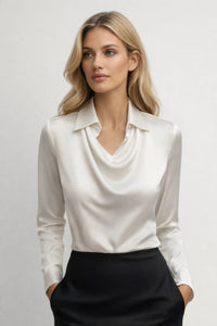 Elegante damesblouse met waterlijn en lange mouwen