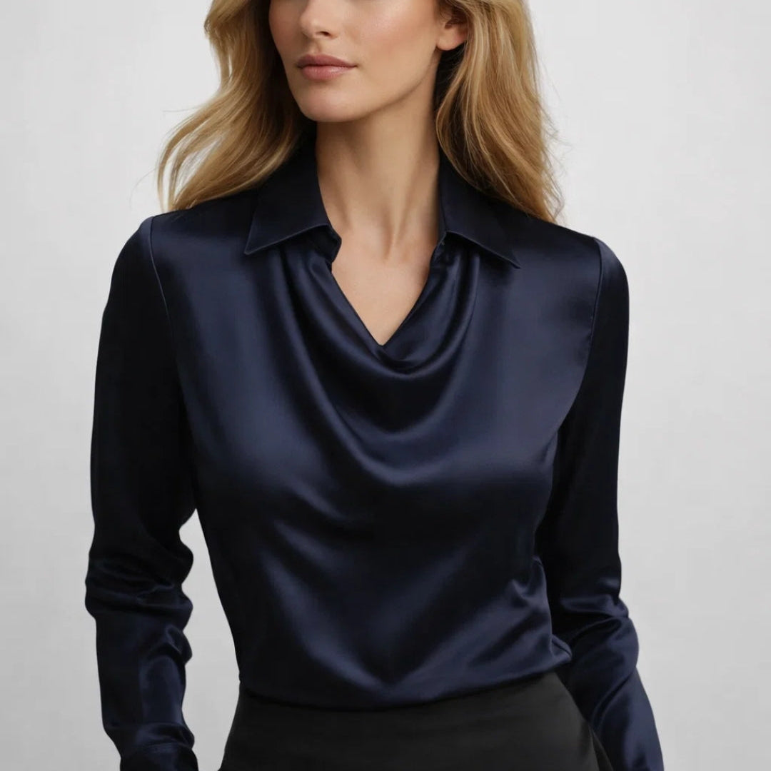 Elegante damesblouse met waterlijn en lange mouwen