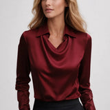 Elegante damesblouse met waterlijn en lange mouwen