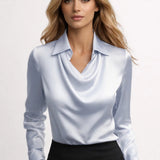 Elegante damesblouse met waterlijn en lange mouwen