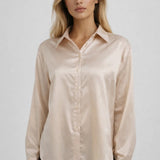 Satijnen Damesblouse met Lange Mouwen