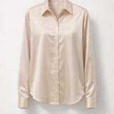 Satijnen Damesblouse met Lange Mouwen