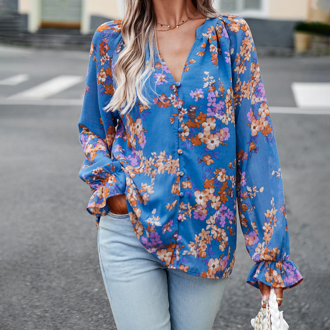 Evangeline™ Dames Blouse met Bloemenprint