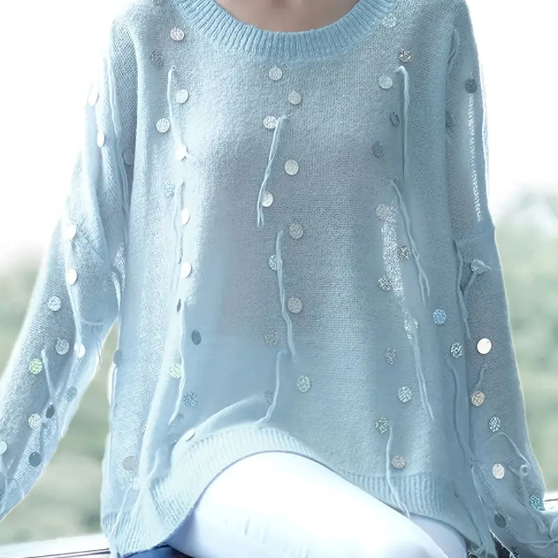 Beatrice™ Speelse Trui met Metallic Accenten
