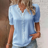 Poppy™ Dames Korte Mouwen Blouse