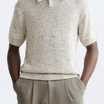 Casual gebreid poloshirt in vintage-look