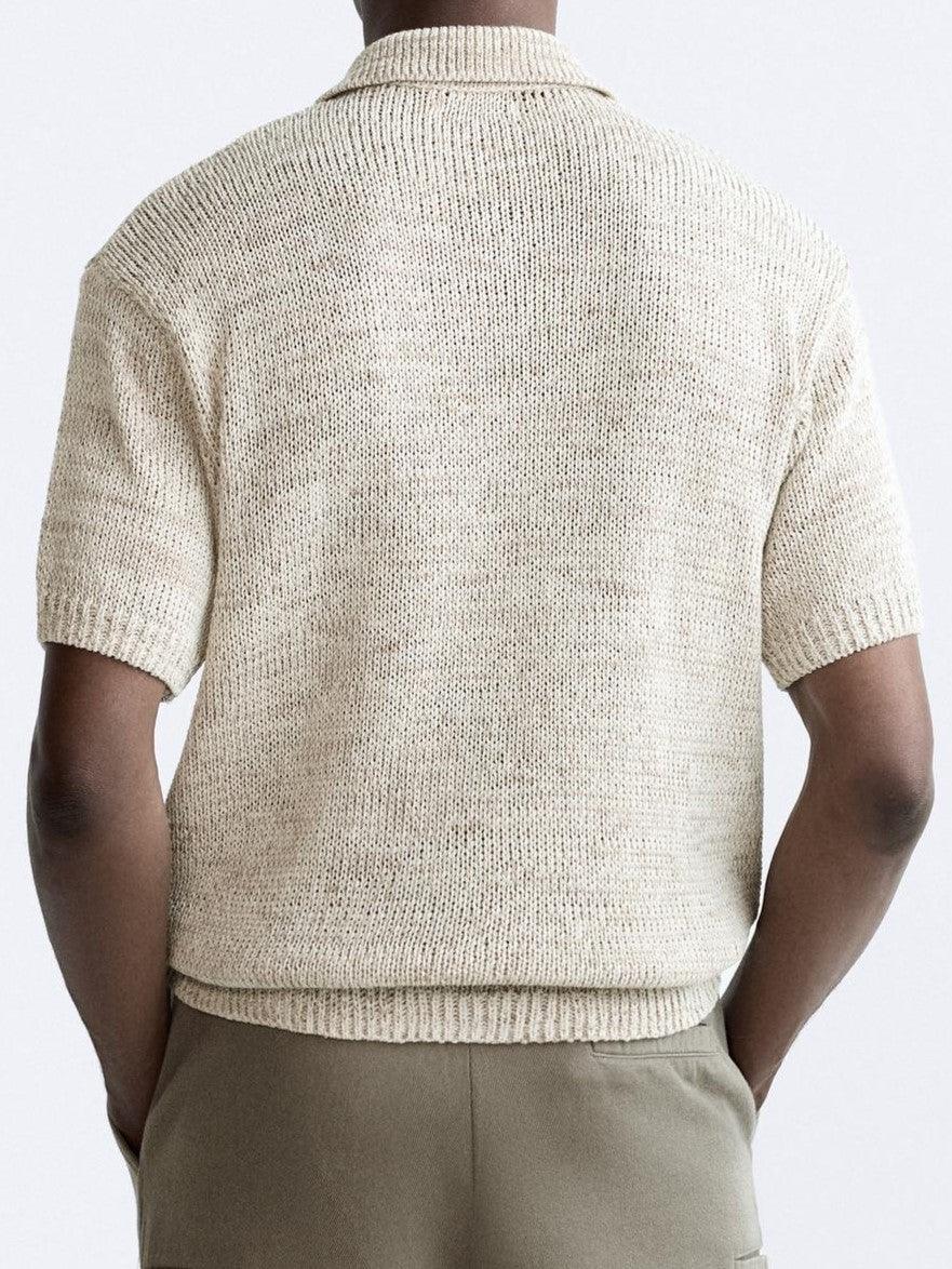 Casual gebreid poloshirt in vintage-look