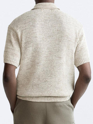 Casual gebreid poloshirt in vintage-look