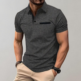 Liam | Wafelstructuur Poloshirt met opvallende contrastkleur