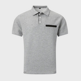 Liam | Wafelstructuur Poloshirt met opvallende contrastkleur