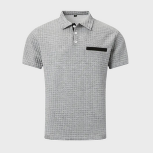 Liam | Wafelstructuur Poloshirt met opvallende contrastkleur