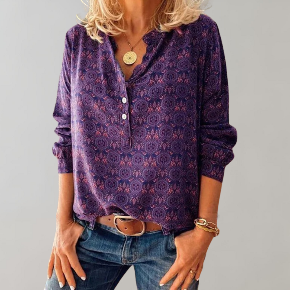 Amelia™ Dames Blouse met Boho Print
