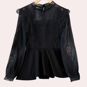 Sophie™ Elegante Zwarte Damesblouse