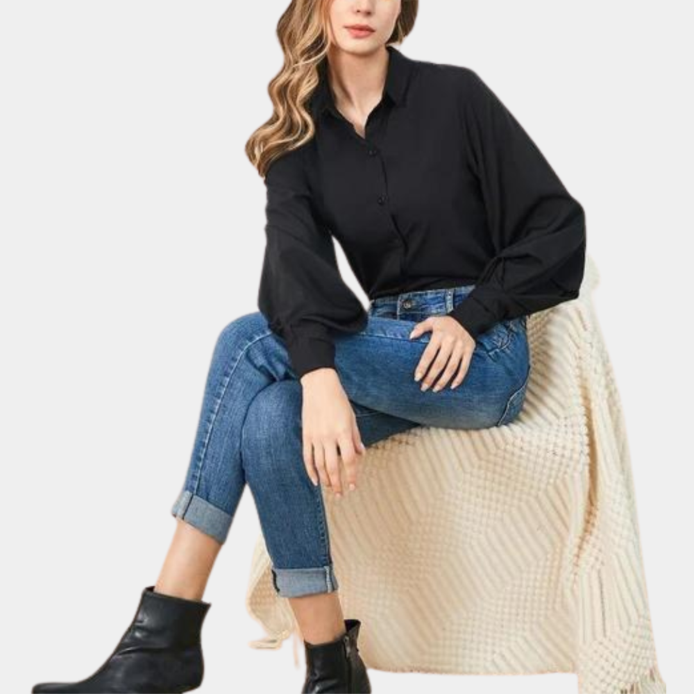 Clarissa™ Stijlvolle Damesblouse met Pofmouwen