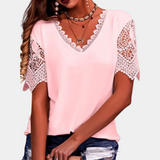 Harriet™ Dames V-Hals Top met Kantmouwen