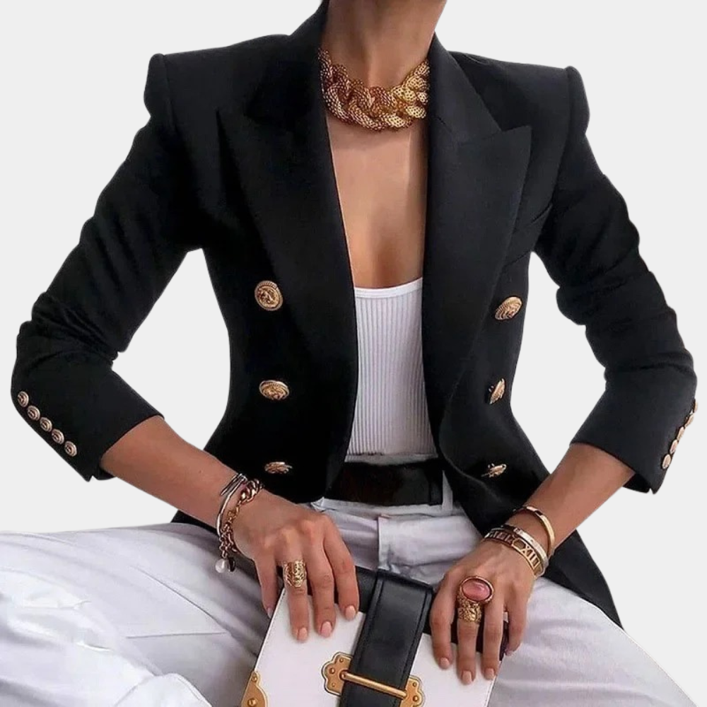 Lydia™ Dames Blazer met Goudkleurige Knopen